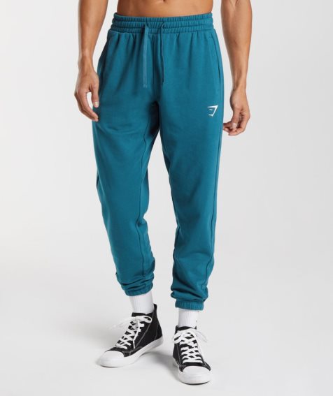 Gymshark Essential Oversized Férfi Jogger Nadrág Kék | HU-J-827