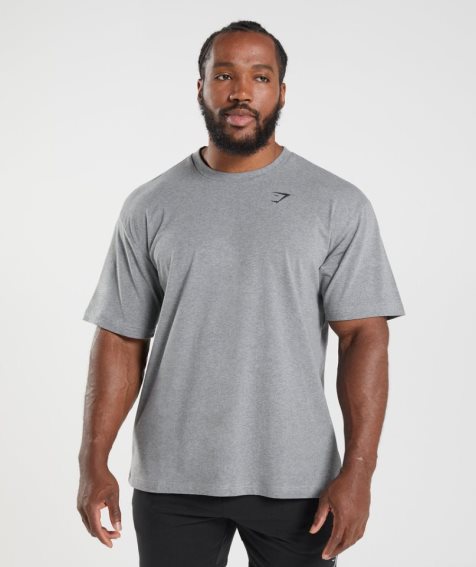 Gymshark Essential Oversized Férfi Póló Szürke | HU-D-458